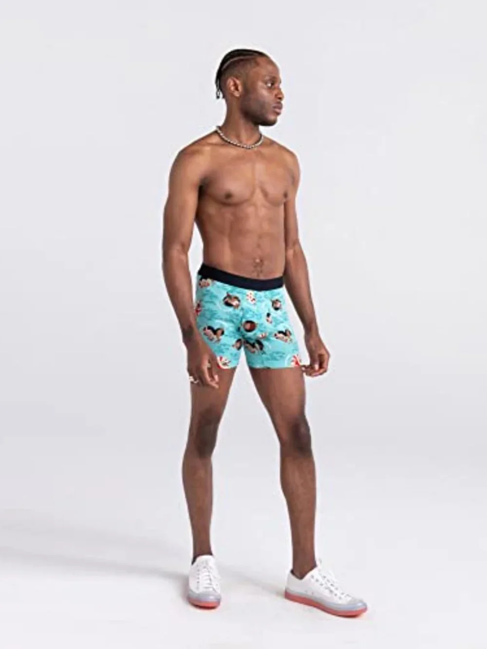 Saxx Men's DropTemp Cooling Cotton Fly Boxer Brief - Alohohoho-H
